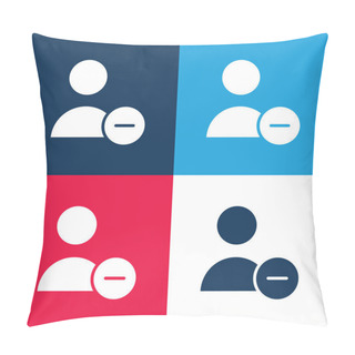 Personality  Block User Blue And Red Four Color Minimal Icon Set Pillow Covers