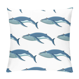 Personality  Seamless Background Pattern Of Blue Whales Pillow Covers