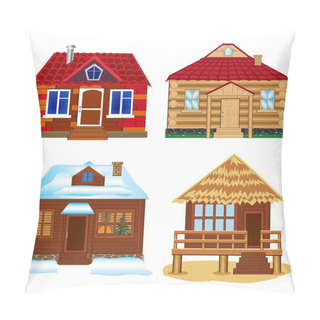 Personality  Four Buildings Pillow Covers