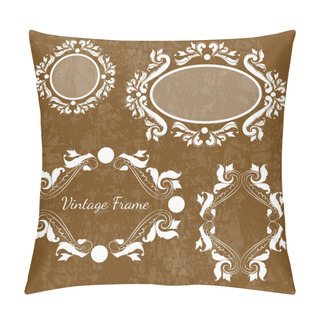 Personality  Set Of Vector Vintage Frames Pillow Covers