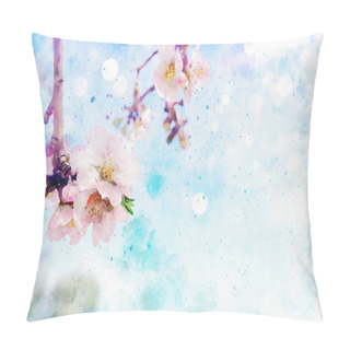 Personality  Watercolor Style And Abstract Image Of Cherry Tree Flowers Pillow Covers