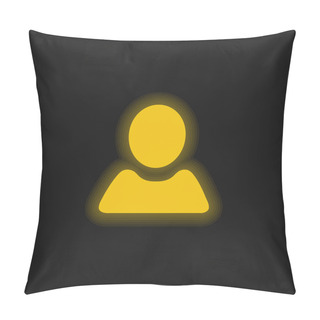 Personality  Black User Shape Yellow Glowing Neon Icon Pillow Covers