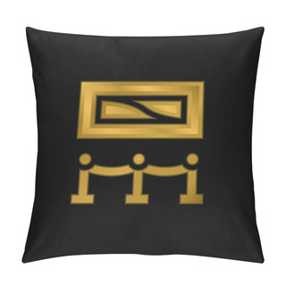 Personality  Art Gold Plated Metalic Icon Or Logo Vector Pillow Covers