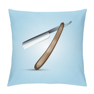 Personality  Barber Knife. Vector Illustration.  Pillow Covers