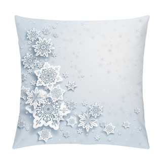 Personality  Winter Background With Snowflakes Pillow Covers