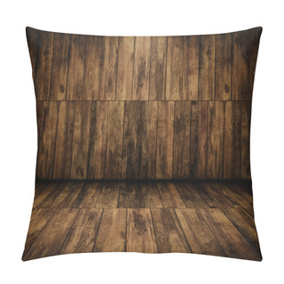 Personality  Grunge Cabin Interior With A Wooden Wall And Floor Pillow Covers