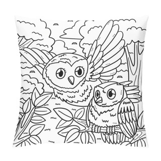 Personality  A Cute And Funny Coloring Page Of A Mother Owl And A Baby Owl. Provides Hours Of Coloring Fun For Children. Color, This Page Is Very Easy. Suitable For Little Kids And Toddlers. Pillow Covers