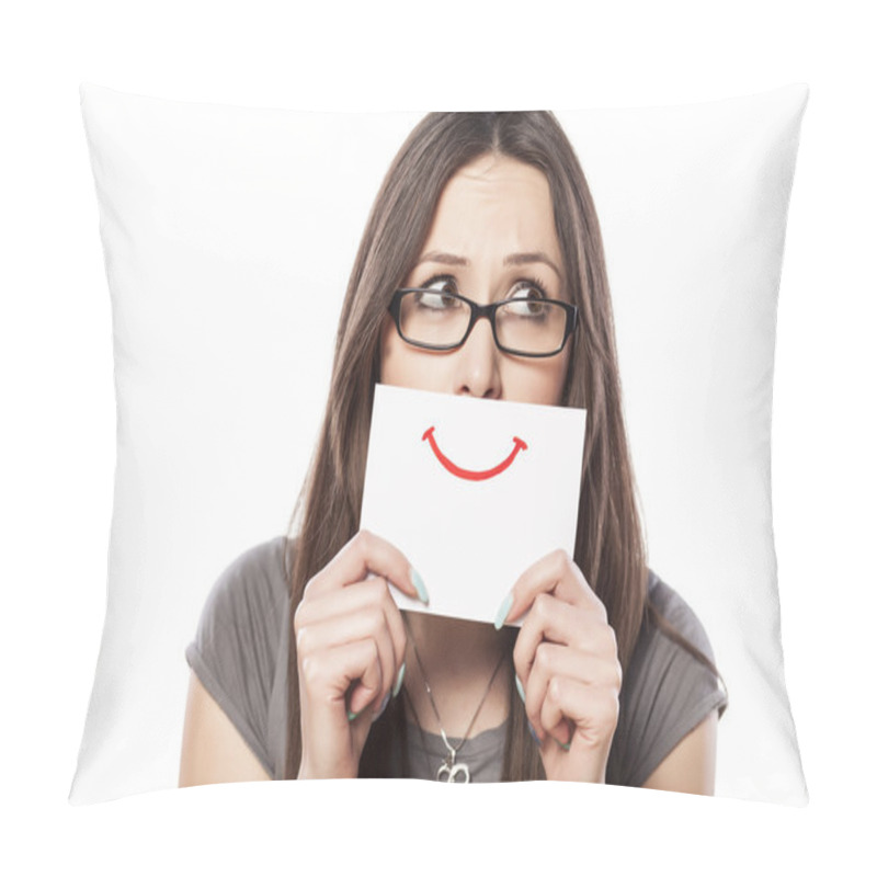 Personality  Smile on a paper pillow covers