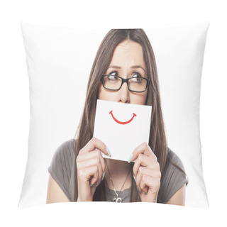 Personality  Smile On A Paper Pillow Covers