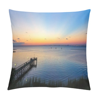 Personality  Sunset At Mobile Bay In Daphne, Alabama  Pillow Covers