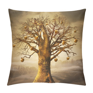 Personality  Magic Tree With Golden Apples. Pillow Covers