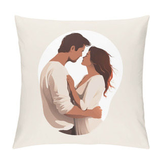 Personality  Romantic Couple Vector Flat Minimalistic Isolated Illustration Pillow Covers