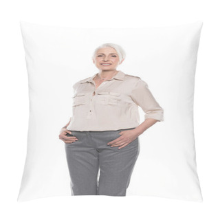 Personality  Smiling Elderly Woman  Pillow Covers