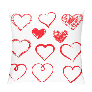 Personality  Vector Hearts Set. Hand Drawn. Pillow Covers