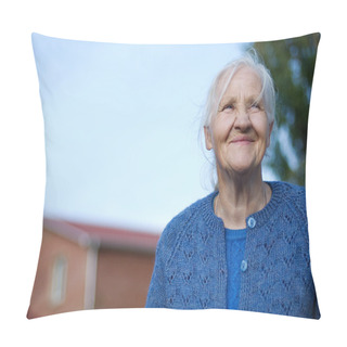 Personality  Elderly Happy Woman Pillow Covers