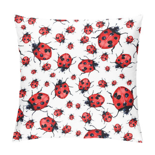 Personality  Beautiful Red Lady Bug Art Illustration Pillow Covers
