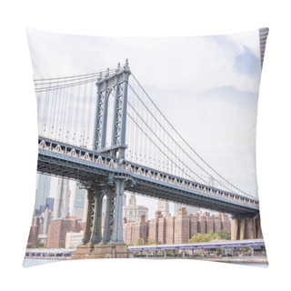 Personality  Urban Scene With Brooklyn Bridge And Manhattan In New York, Usa Pillow Covers