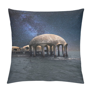 Personality  Milky Way Stars Across A Night Sky Over The Cape Romano Dome House Ruins In The Gulf Coast Of Florida Pillow Covers