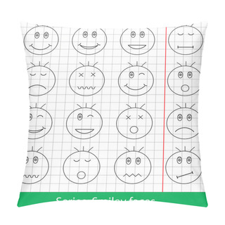 Personality  Smiley Faces Icons Set Pillow Covers