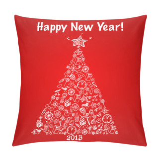 Personality  Abstract Vector Christmas Tree. Pillow Covers