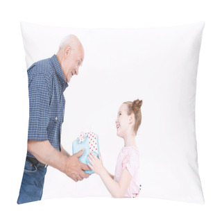 Personality  Granddaughter Making A Present To Grandfather Pillow Covers