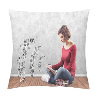 Personality  Girl With A Computer Pillow Covers