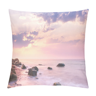 Personality  Sea - Sunrise Landscape Over Beautiful Rocky Coastline  Pillow Covers