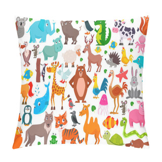 Personality  Set Of Cute Cartoon Animals. Vector Illustration. Pillow Covers