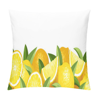 Personality  Horizontal Seamless Background With Lemons. Vector Illustration. Pillow Covers