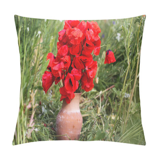 Personality  Nice Bouquet Of Red Poppy Flowers Pillow Covers