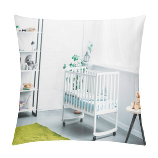 Personality  Interior Of Modern Light Childrens Room With Crib Pillow Covers