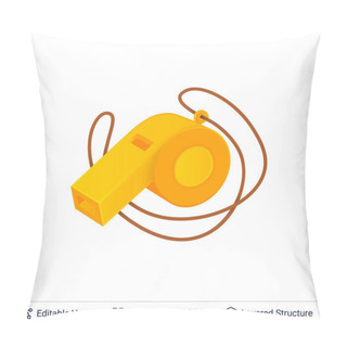 Personality  Bright Yellow Referee Whistle. Pillow Covers