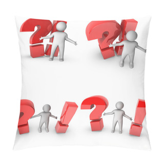 Personality  3d Man With Question And Exclamation Sign Pillow Covers