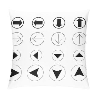 Personality  Black Arrows In Different Directions Isolated On White Pillow Covers