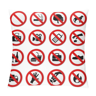 Personality  Prohibited No Stop Sign Pillow Covers