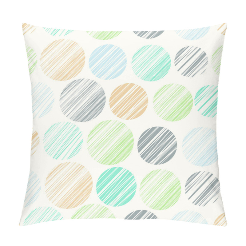 Personality  Seamless pattern with hand drawn circle elements. Polka dot background pillow covers