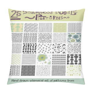 Personality  Set Of Seamless Doodle Patterns Pillow Covers