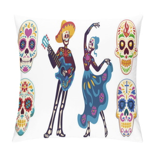 Personality  Day Of The Dead, Dia De Los Muertos Characters Pillow Covers