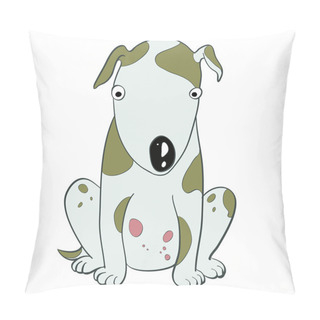 Personality  Cute Cartoon Bull Terrier. Pillow Covers