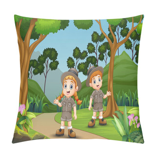 Personality  Happy Scout Children In The Forest Pillow Covers