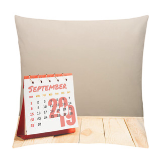 Personality  Calendar With September 2019 Page Isolated On Beige With Copy Space Pillow Covers