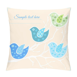 Personality  Colorful Vector Spring Birds Pillow Covers