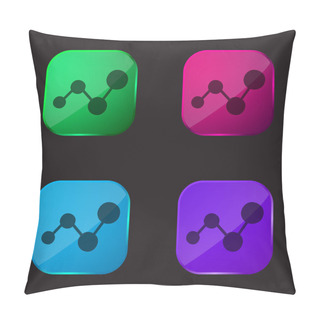 Personality  Analytics Chart Symbol Four Color Glass Button Icon Pillow Covers