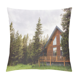Personality  Rustic Mountain Log Cabin Pillow Covers
