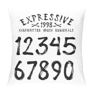 Personality  Vector Handwritten Brush Numerals Pillow Covers