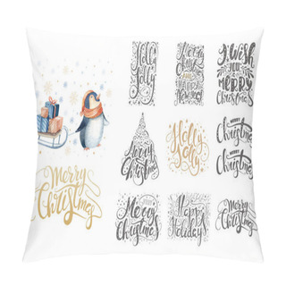Personality  Merry Christmas Lettering  Pillow Covers
