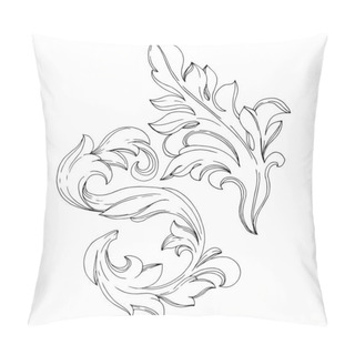 Personality  Vector Golden Monogram Floral Ornament. Black And White Engraved Ink Art. Isolated Monograms Illustration Element. Pillow Covers