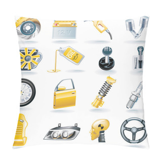 Personality  Vector Car Parts Icon Set Pillow Covers