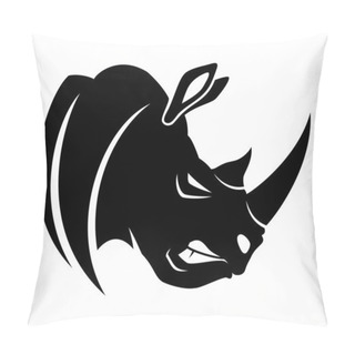 Personality  Vector Sign. Rhinoceros. Pillow Covers