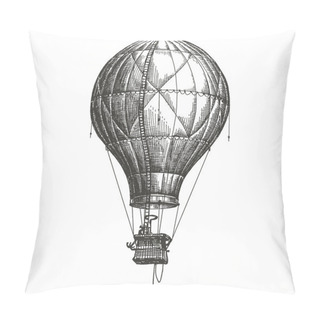 Personality  Hot Air Balloon Vector Logo Design Template. Retro Airship Or Transport Icon. Pillow Covers